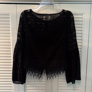 Elegant Black Lace Women's Top